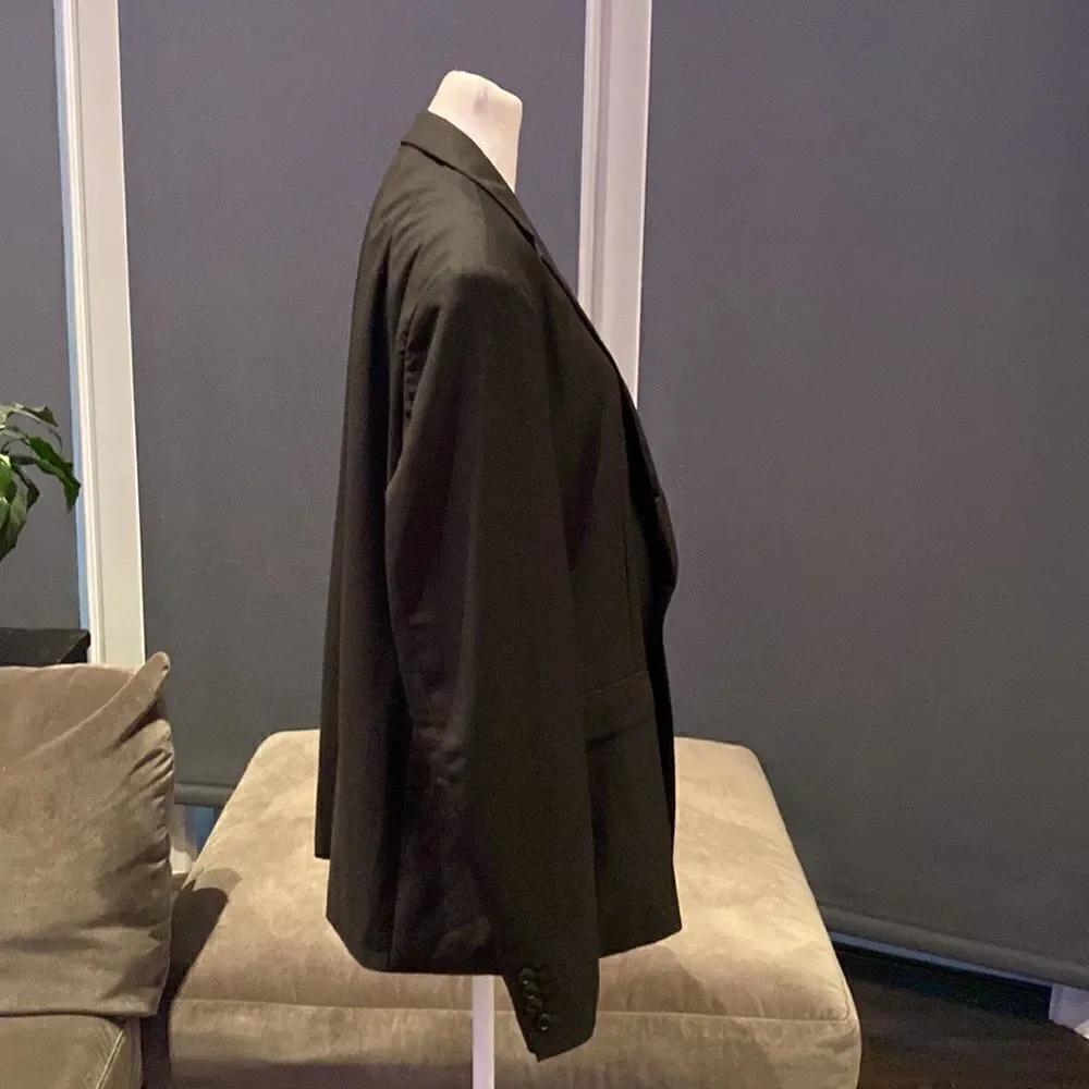 Men’s Mogu Black Suit Jacket Blazer One Button Notched Lapel Size 42 NWT